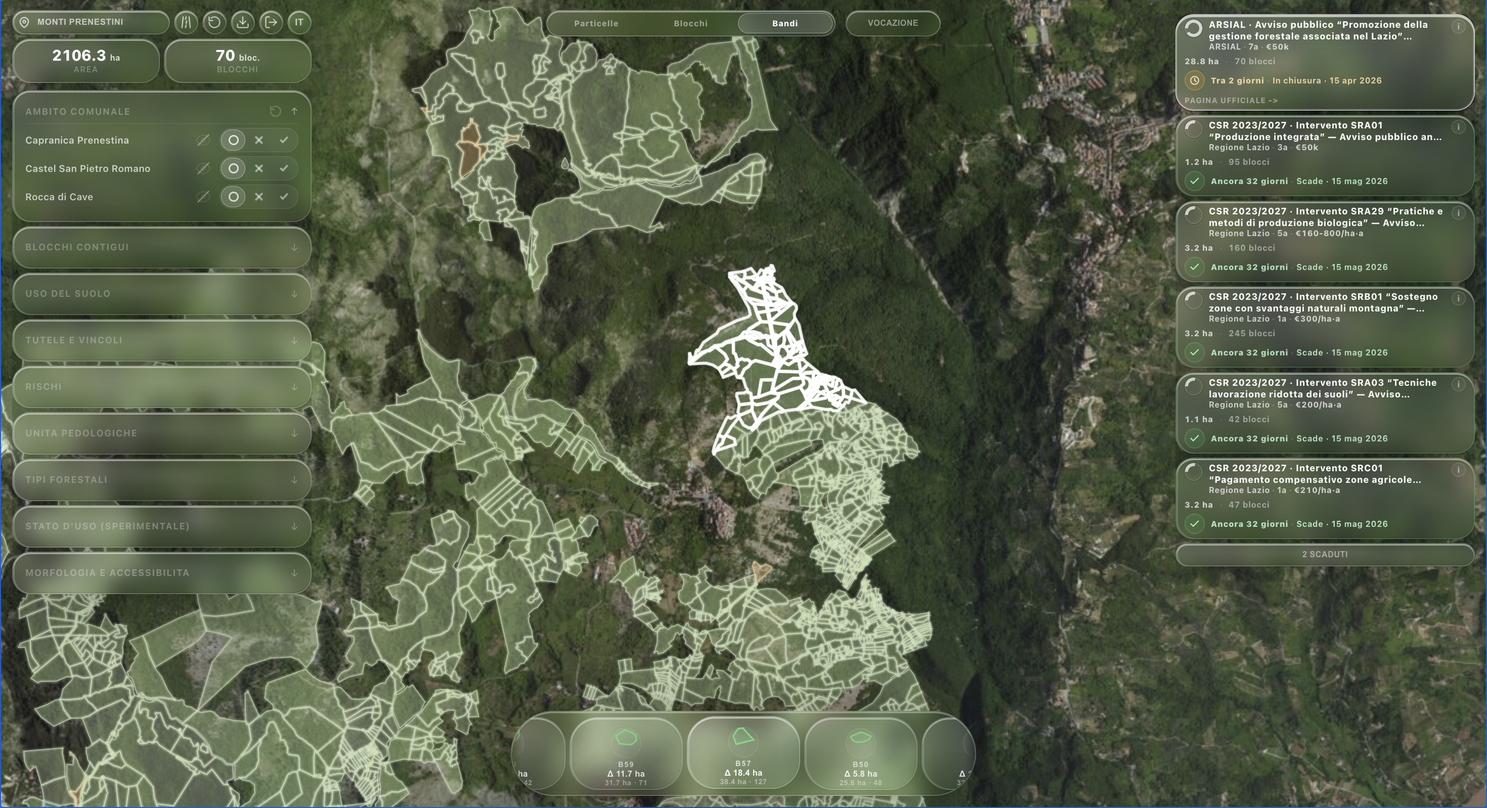 Land Explorer funding opportunity analysis view